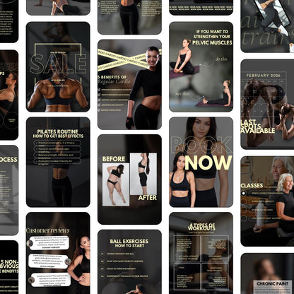 Personal Trainer Instagram Template Fitness Coach Instagram Template Posts Gym Trainer Fitness Trainer Social Media Dark Instagram Wellness