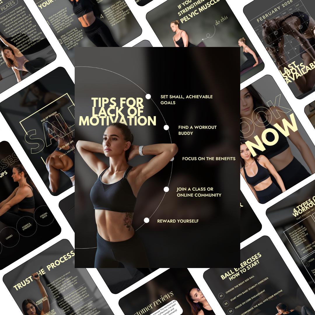 Personal Trainer Instagram Template Fitness Coach Instagram Template Posts Gym Trainer Fitness Trainer Social Media Dark Instagram Wellness