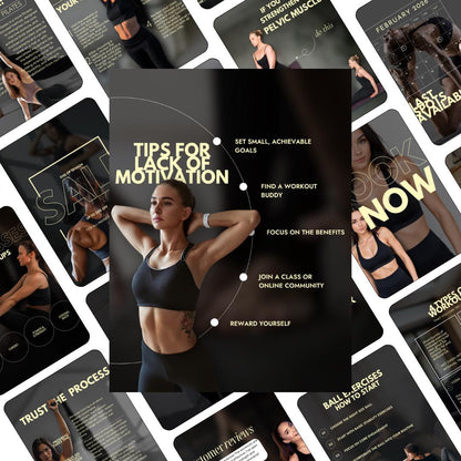 Personal Trainer Instagram Template Fitness Coach Instagram Template Posts Gym Trainer Fitness Trainer Social Media Dark Instagram Wellness