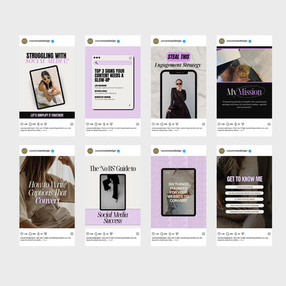 Bold Instagram Templates for Social Media Managers | Canva SMM Posts (Purple)