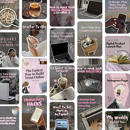 Pink Instagram Carousel Cover Templates | Canva Social Media Posts (Digital Download)