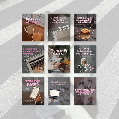 Pink Instagram Carousel Cover Templates | Canva Social Media Posts (Digital Download)