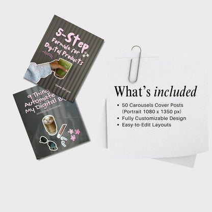 Pink Instagram Carousel Cover Templates | Canva Social Media Posts (Digital Download)