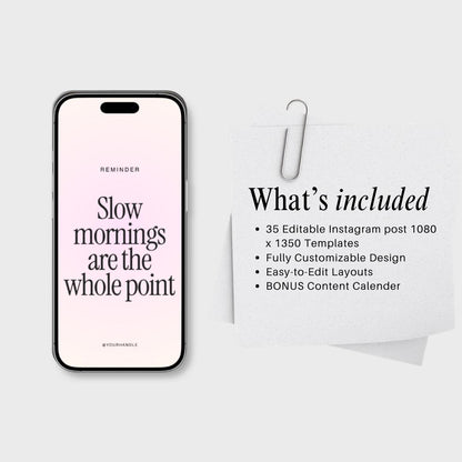 Lifestyle Content Creator Instagram Templates, Pink Feminine Canva Templates for Influencers, Aesthetic Feed Social Media (Canva)