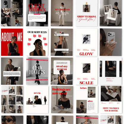 Business Coach Instagram Templates, Editable Canva Social Media Branding (25 Posts)