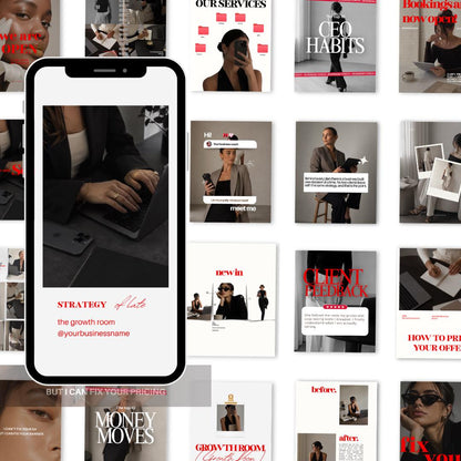 Business Coach Instagram Templates, Editable Canva Social Media Branding (25 Posts)