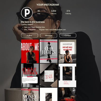 Business Coach Instagram Templates, Editable Canva Social Media Branding (25 Posts)
