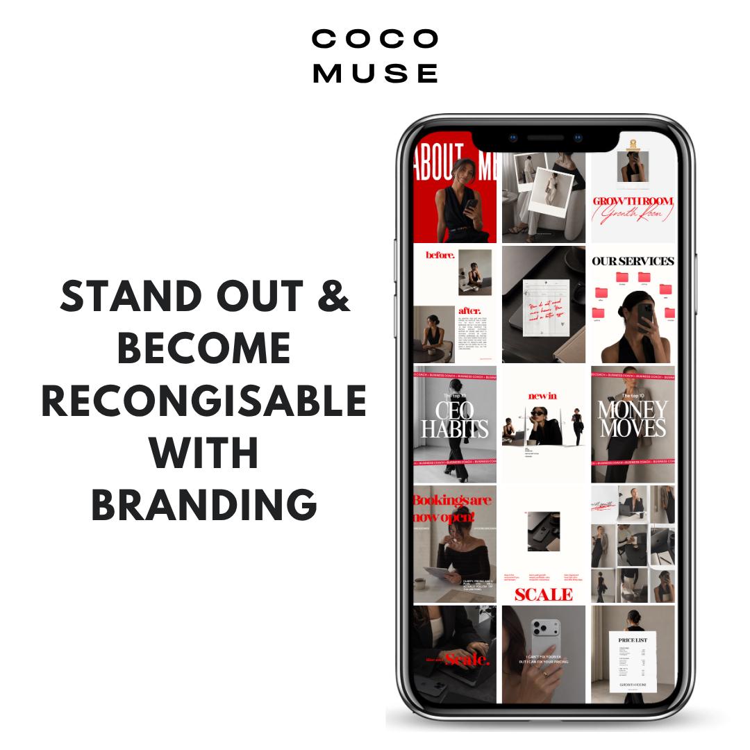 Business Coach Instagram Templates, Editable Canva Social Media Branding (25 Posts)