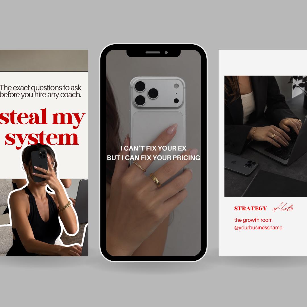 Business Coach Instagram Templates, Editable Canva Social Media Branding (25 Posts)