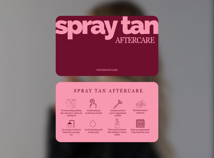 Spray Tan Aftercare Card Template, Editable Canva Aftercare Instructions for Tanning Technicians, Salon Client Care Card, Printable