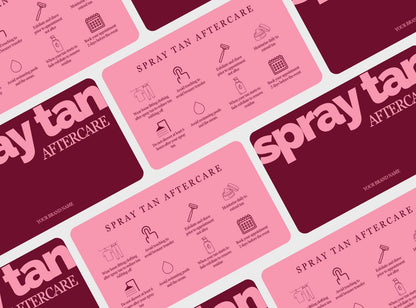 Spray Tan Aftercare Card Template, Editable Canva Aftercare Instructions for Tanning Technicians, Salon Client Care Card, Printable