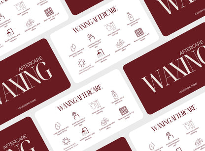 Waxing Aftercare Cards | Waxing Care Card for Clients | Editable Printable Salon Template | Beauty Business Card
