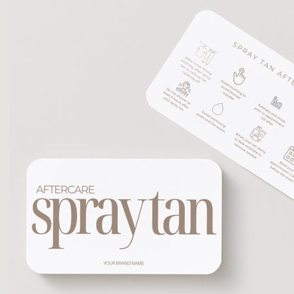 Spray Tan Aftercare Card Template, Editable Canva Aftercare Instructions for Tanning Technicians, Salon Client Care Card, Printable