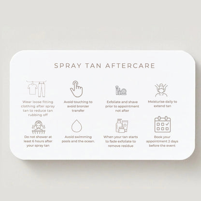 Spray Tan Aftercare Card Template, Editable Canva Aftercare Instructions for Tanning Technicians, Salon Client Care Card, Printable