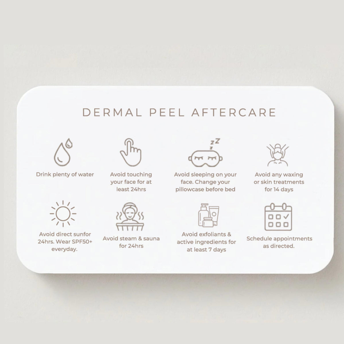 Dermal Peel Aftercare Card Template, Editable Canva Aftercare Instructions for Estheticians, Skin Clinic Client Care Card, Printable