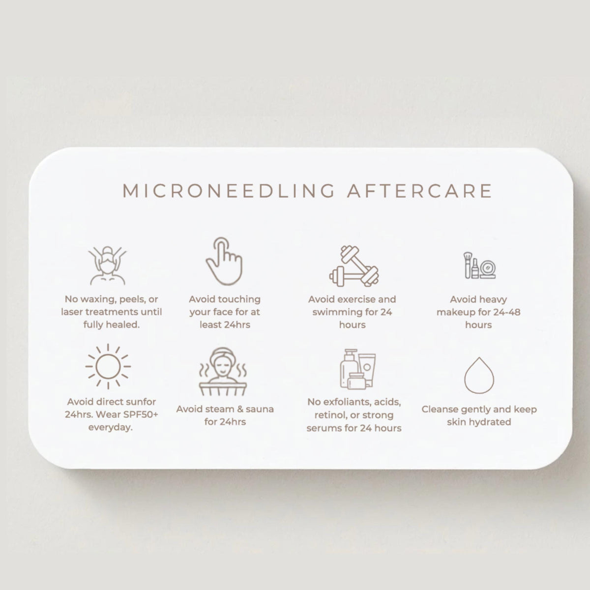 Microneedling Aftercare Card Template, Editable Canva Aftercare Instructions for Estheticians, Skin Clinic Client Care Card, Printable