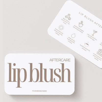 Lip Blush Aftercare Card Template, Editable Canva Aftercare Instructions for PMU Artists, Cosmetic Tattoo Client Care Card, Printable