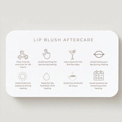 Lip Blush Aftercare Card Template, Editable Canva Aftercare Instructions for PMU Artists, Cosmetic Tattoo Client Care Card, Printable