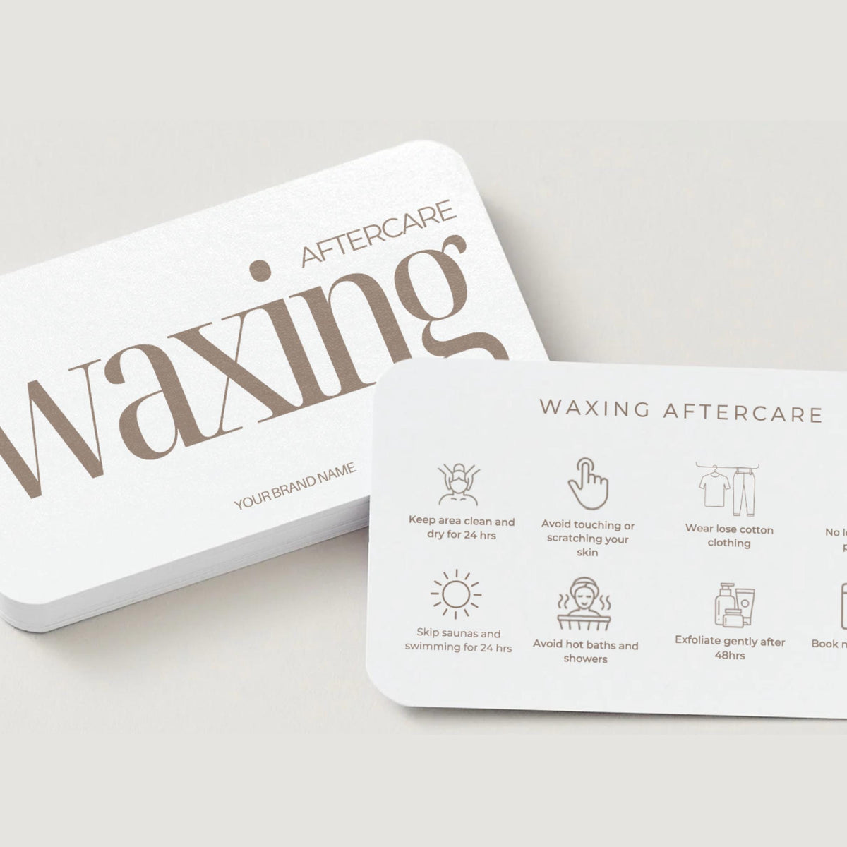 Waxing Aftercare Cards | Waxing Care Card for Clients | Editable Printable Salon Template | Beauty Business Card