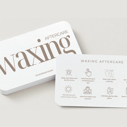 Waxing Aftercare Cards | Waxing Care Card for Clients | Editable Printable Salon Template | Beauty Business Card