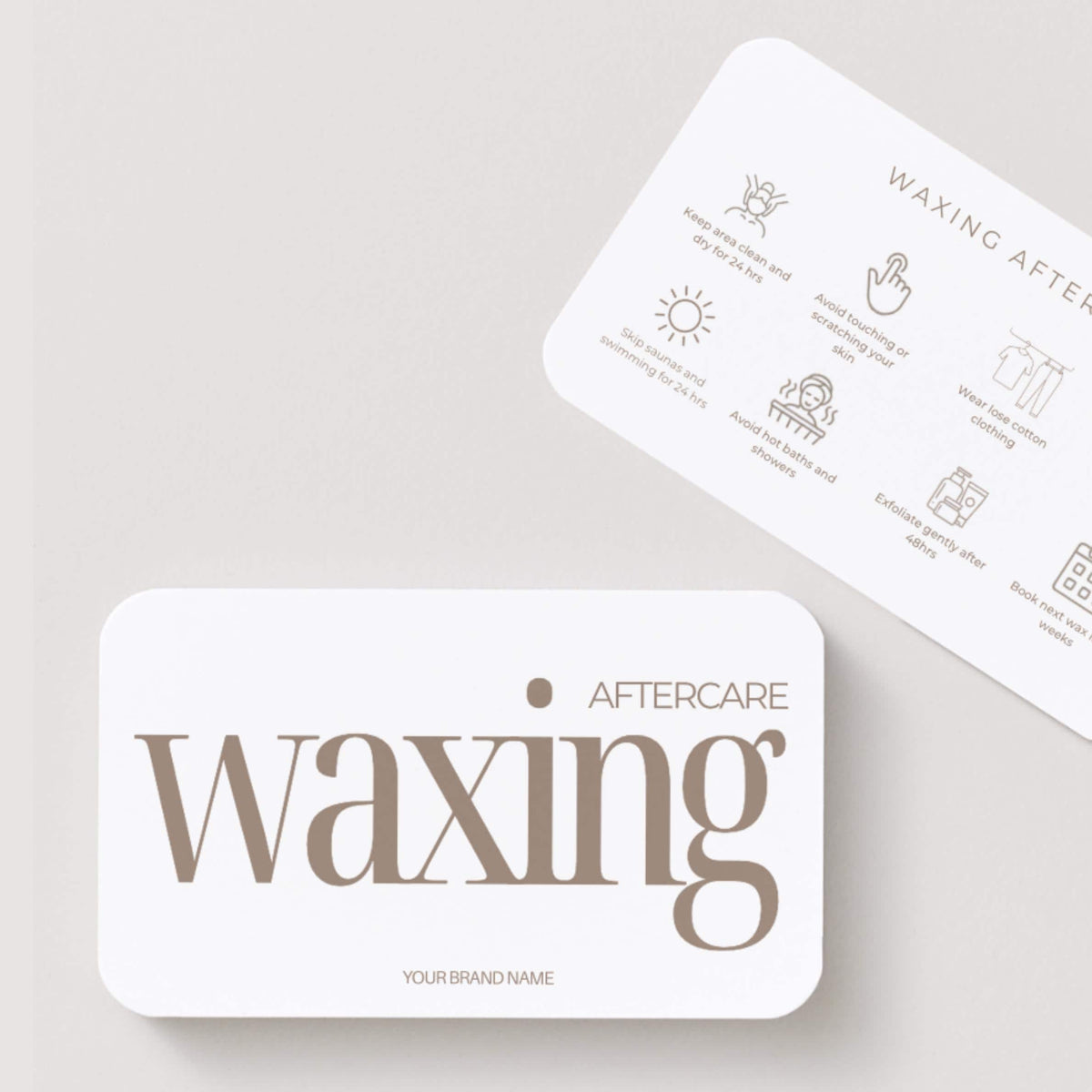 Waxing Aftercare Cards | Waxing Care Card for Clients | Editable Printable Salon Template | Beauty Business Card