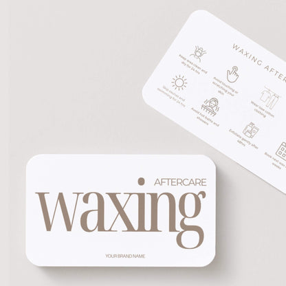 Waxing Aftercare Cards | Waxing Care Card for Clients | Editable Printable Salon Template | Beauty Business Card