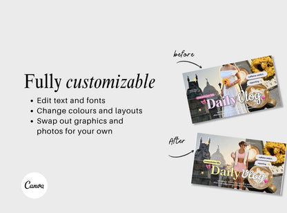 Editable YouTube Thumbnail Templates: Canva Branding Kit (Digital Download)