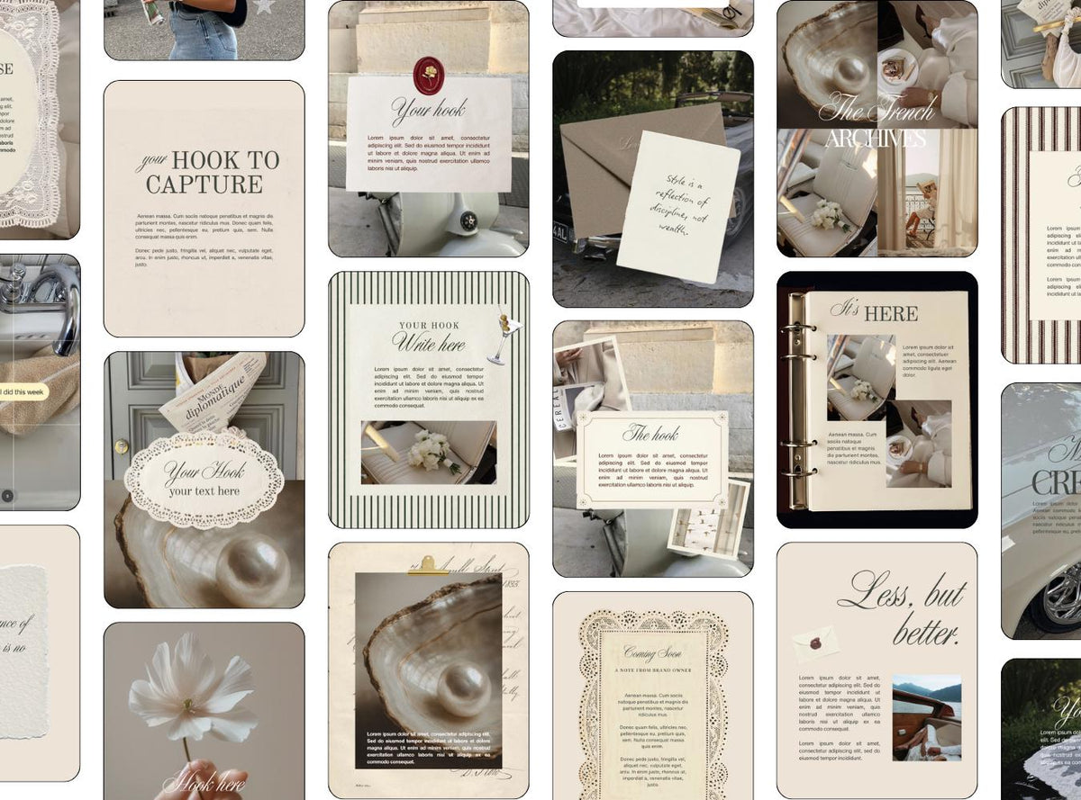Neutral Beige Canva Instagram Templates | Old Money Luxury (Digital Download)