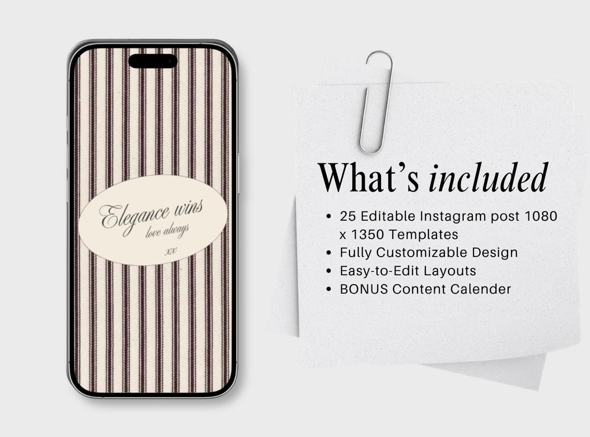Neutral Beige Canva Instagram Templates | Old Money Luxury (Digital Download)