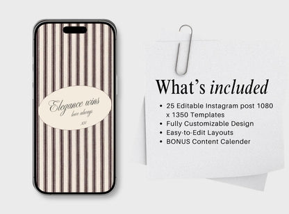 Neutral Beige Canva Instagram Templates | Old Money Luxury (Digital Download)