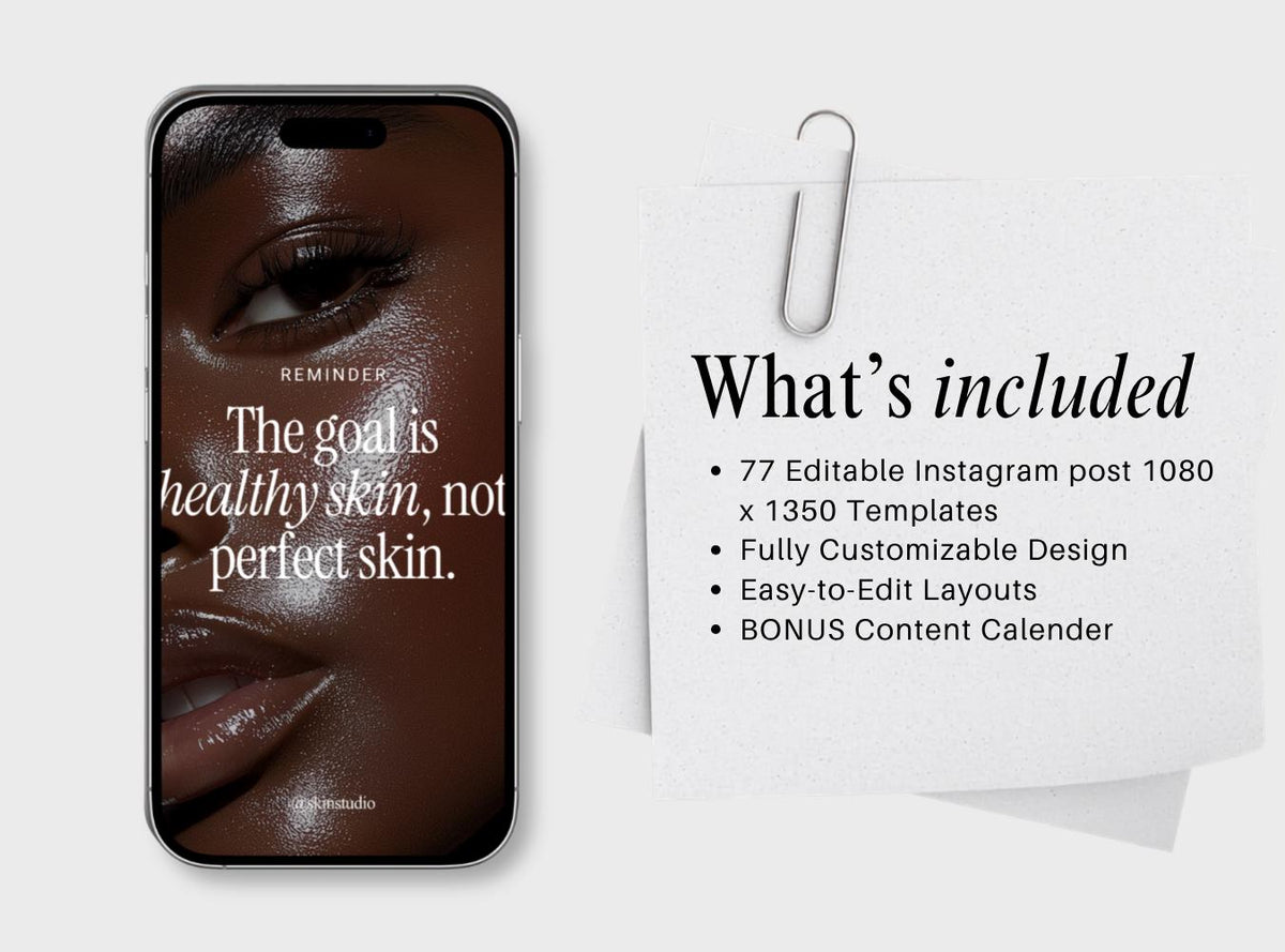 78 Esthetician Instagram Templates Canva, Skincare Clinic Social Media Templates, Med Spa Instagram Posts, Beauty Salon Content Pack