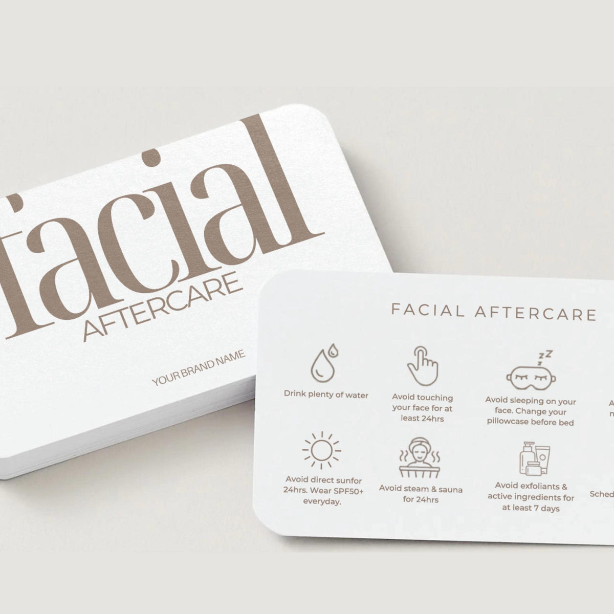Facial Aftercare Cards | Skincare After Treatment Care Card for Clients | Editable Printable Salon Template | Esthetician Business Card