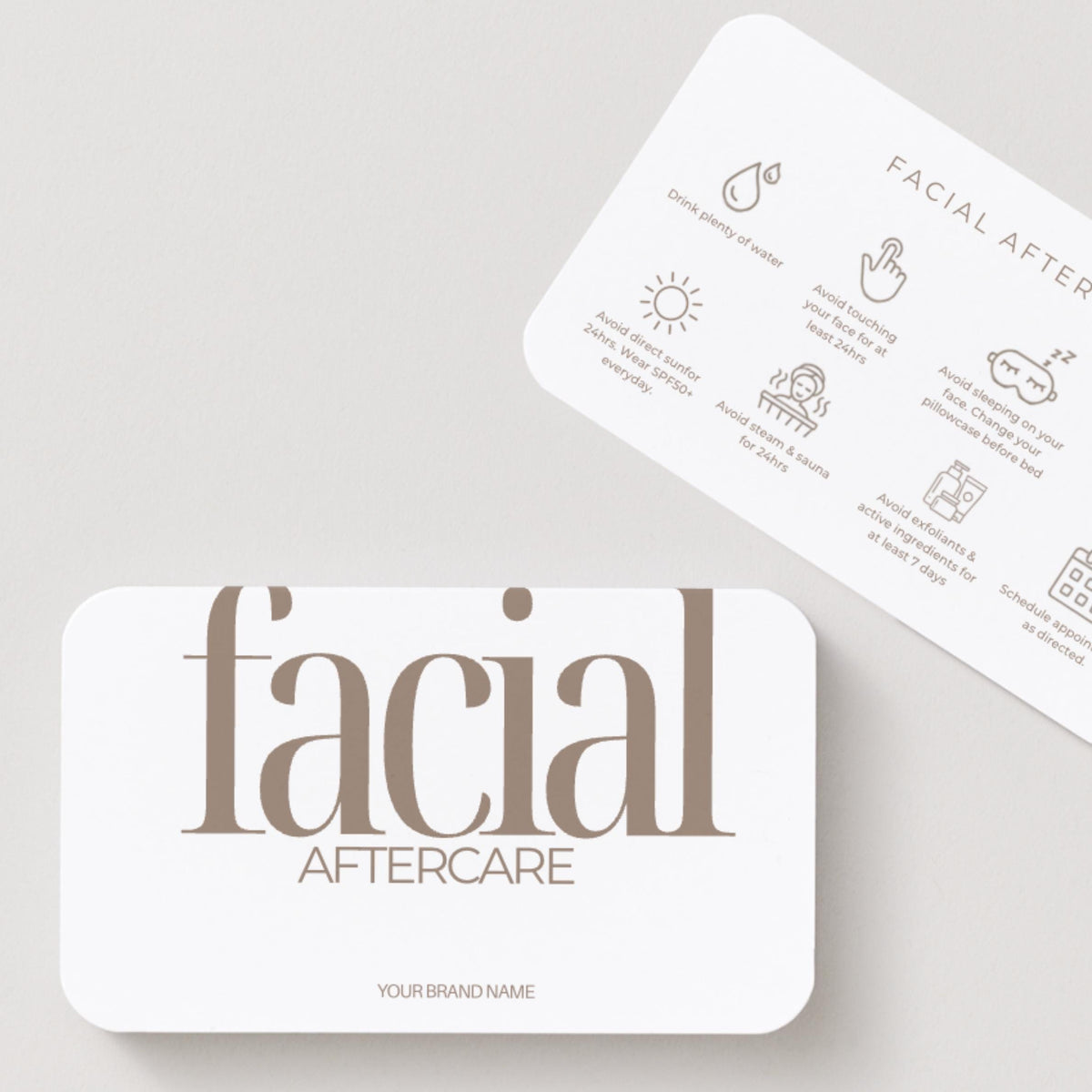Facial Aftercare Cards | Skincare After Treatment Care Card for Clients | Editable Printable Salon Template | Esthetician Business Card