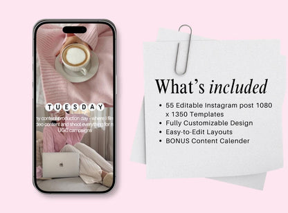 Girly Instagram Canva Templates Pink Aesthetic, Trendy Instagram Posts, Coquette Instagram, Pink IG Feed Canva, Scrapbook Instagram Posts