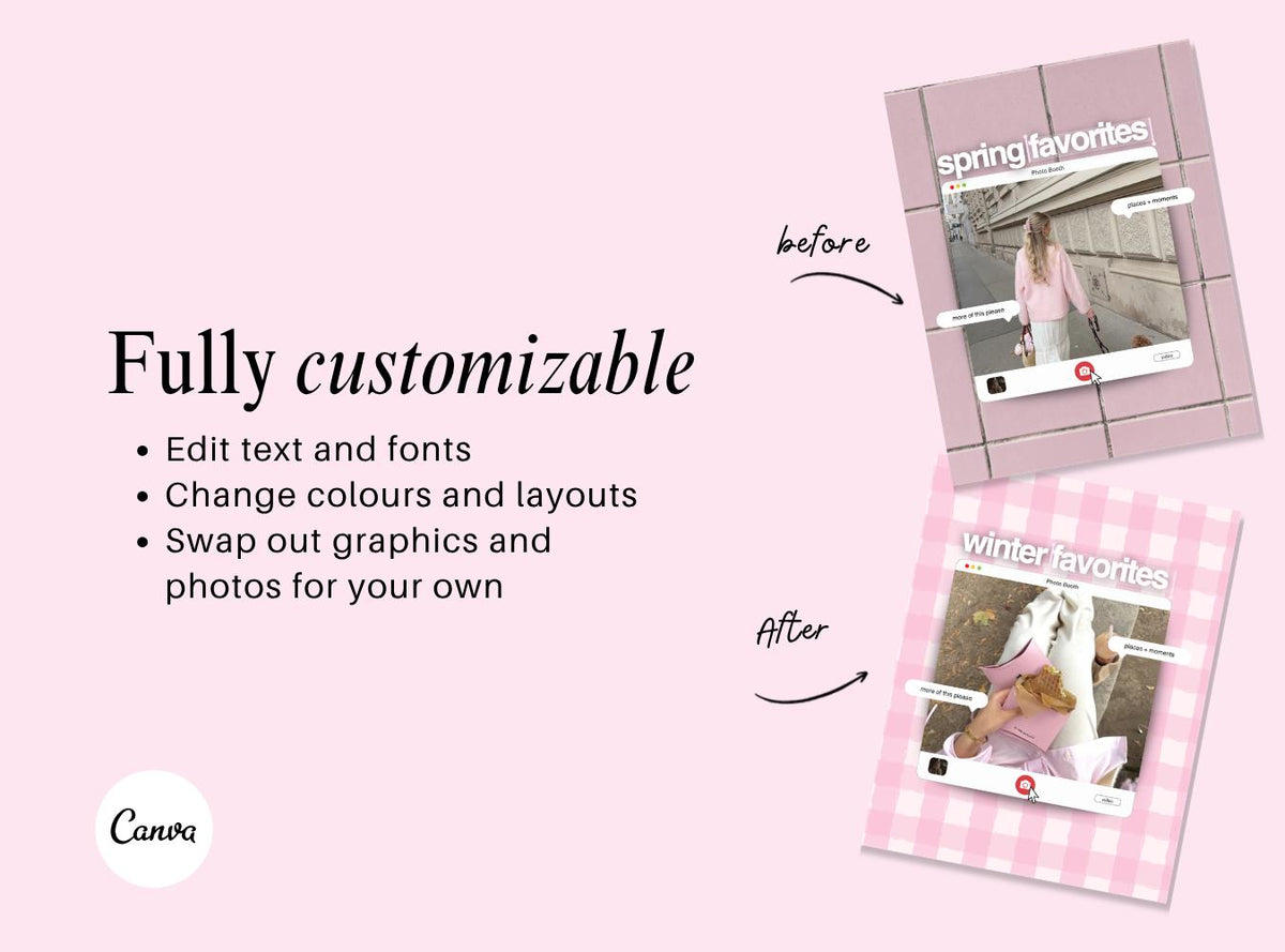 Pink Feminine Instagram Templates Canva, Social Media Manager Posts, Coaching Instagram Templates, Content Creator Bundle, IG Carousel Cover