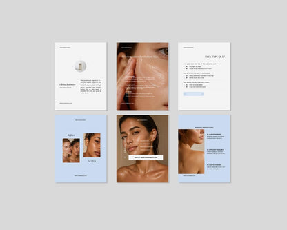 Skincare Instagram Templates, Minimalist Canva Social Media, Digital Download, Medspa Canva Designs, Esthetician Posts | Baby Blue Instagram