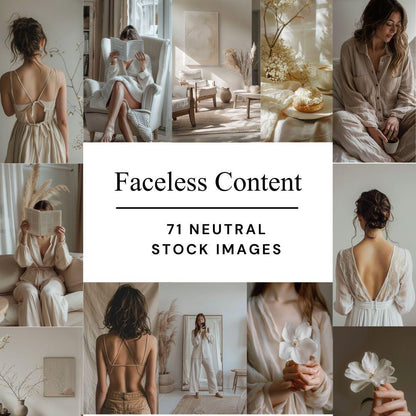 Faceless Stock Photos Bundle | 71 Neutral Aesthetic Instagram Photos | Faceless Content Creator Pack | Beige Lifestyle Digital Download