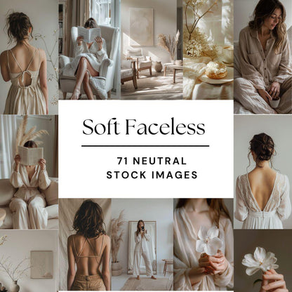 Faceless Stock Photos Bundle | 71 Neutral Aesthetic Instagram Photos | Faceless Content Creator Pack | Beige Lifestyle Digital Download