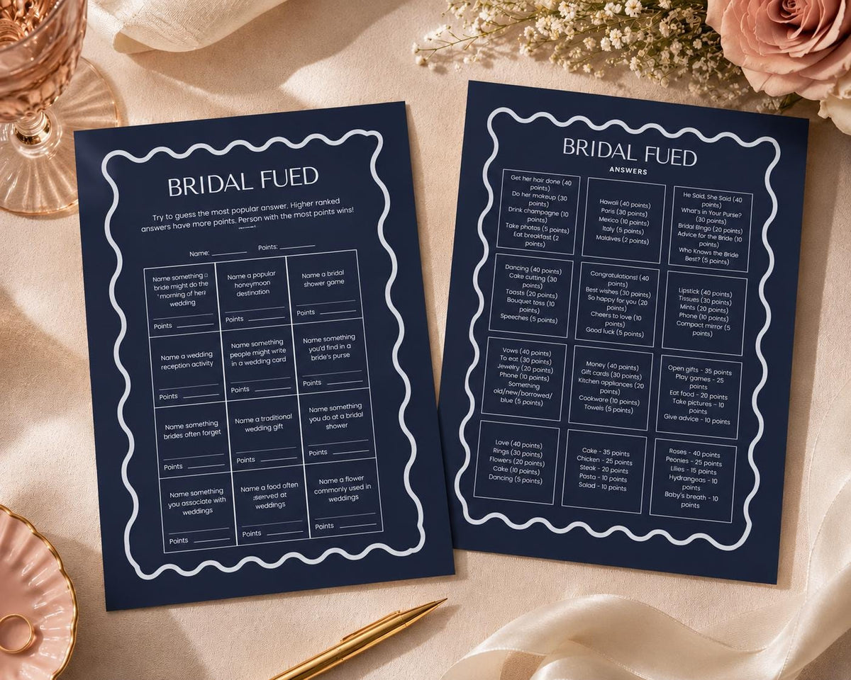 Bridal Shower Games Printable | Bridal Feud Game | Wedding Shower Family Feud Activity | Instant Download Hens & Bachelorette Party Game