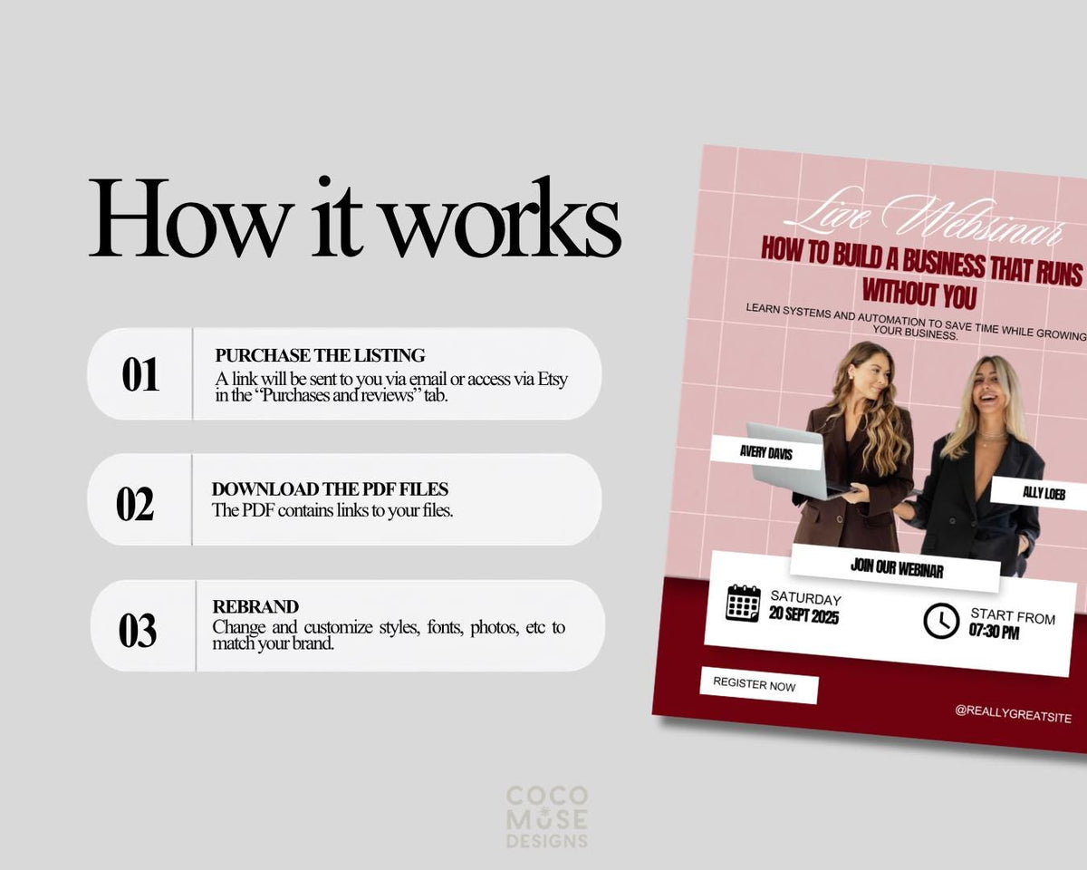 Business Coach Flyer, DIY Business Coaching Flyer Template, Editable Canva Entrepreneur Flyer, Premade Business Webinar Workshop Flyer
