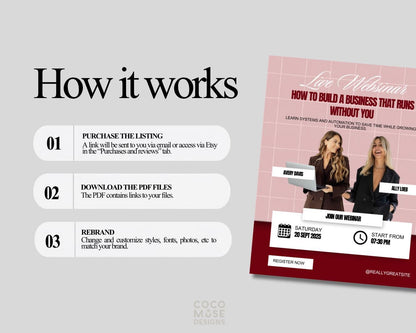 Business Coach Flyer, DIY Business Coaching Flyer Template, Editable Canva Entrepreneur Flyer, Premade Business Webinar Workshop Flyer
