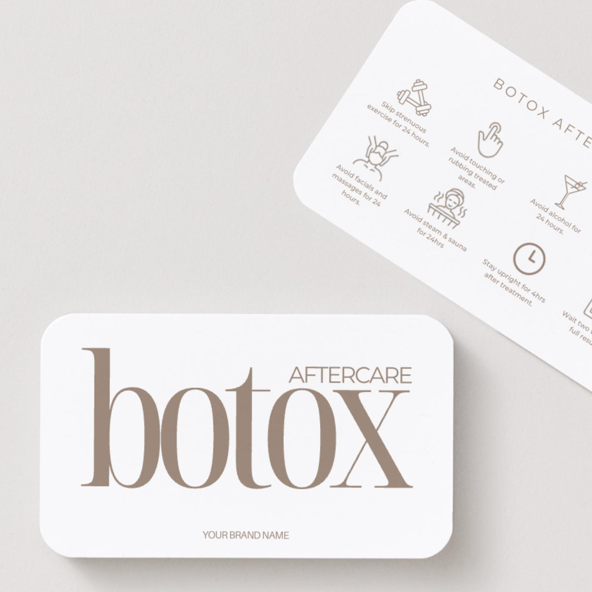 Botox Aftercare Card: Editable Anti-Wrinkle Care Instructions Template, Aesthetic Clinic, Cosmetic Nurse Injector, Beauty Salon, Canva