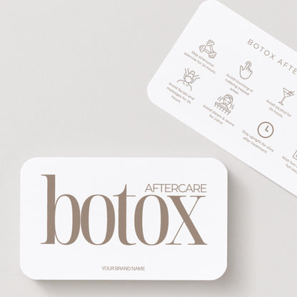 Botox Aftercare Card: Editable Anti-Wrinkle Care Instructions Template, Aesthetic Clinic, Cosmetic Nurse Injector, Beauty Salon, Canva