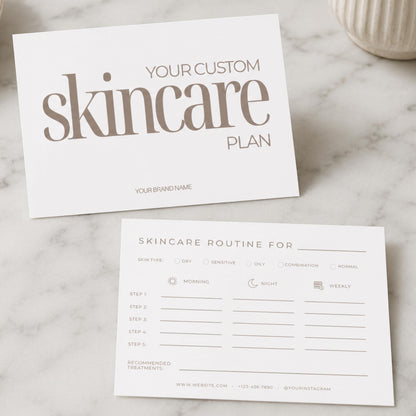Skincare Routine Plan Card Template: Medspa and Esthetician Client Aftercare (Canva)