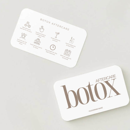 Botox Aftercare Cards | Editable Anti-Wrinkle Care Card Template | Printable Aesthetic Clinic Client Card | Cosmetic Nurse Business Template