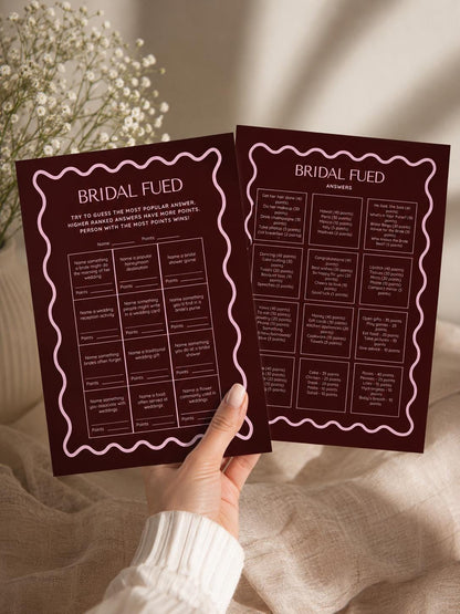 Bridal Shower Games Printable | Bridal Feud Game | Wedding Shower Family Feud Activity | Instant Download Hens & Bachelorette Party Game