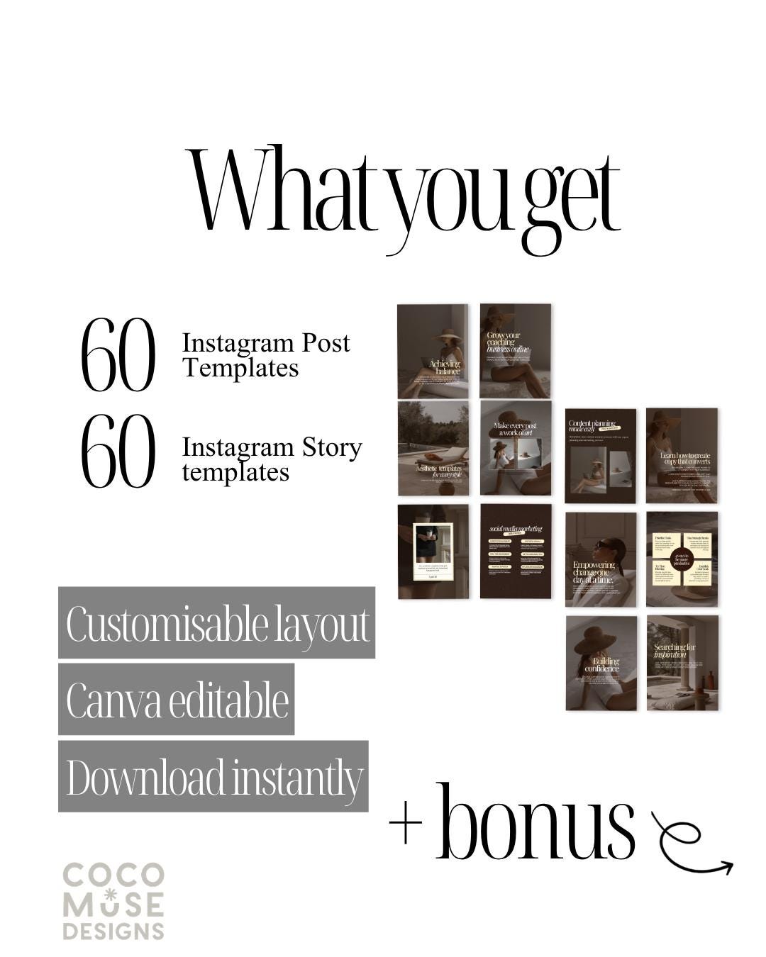 120 Brown Butter Yellow Aesthetic SMM Coaching Instagram Templates, Social Media Manager Kit, IG Carousel Posts, SMM Viral Reel Cover Canva