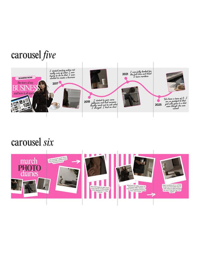 Pink Social Media Carousel Templates, Social Media Manager Templates, Instagram template, Social media marketing, Social media posts