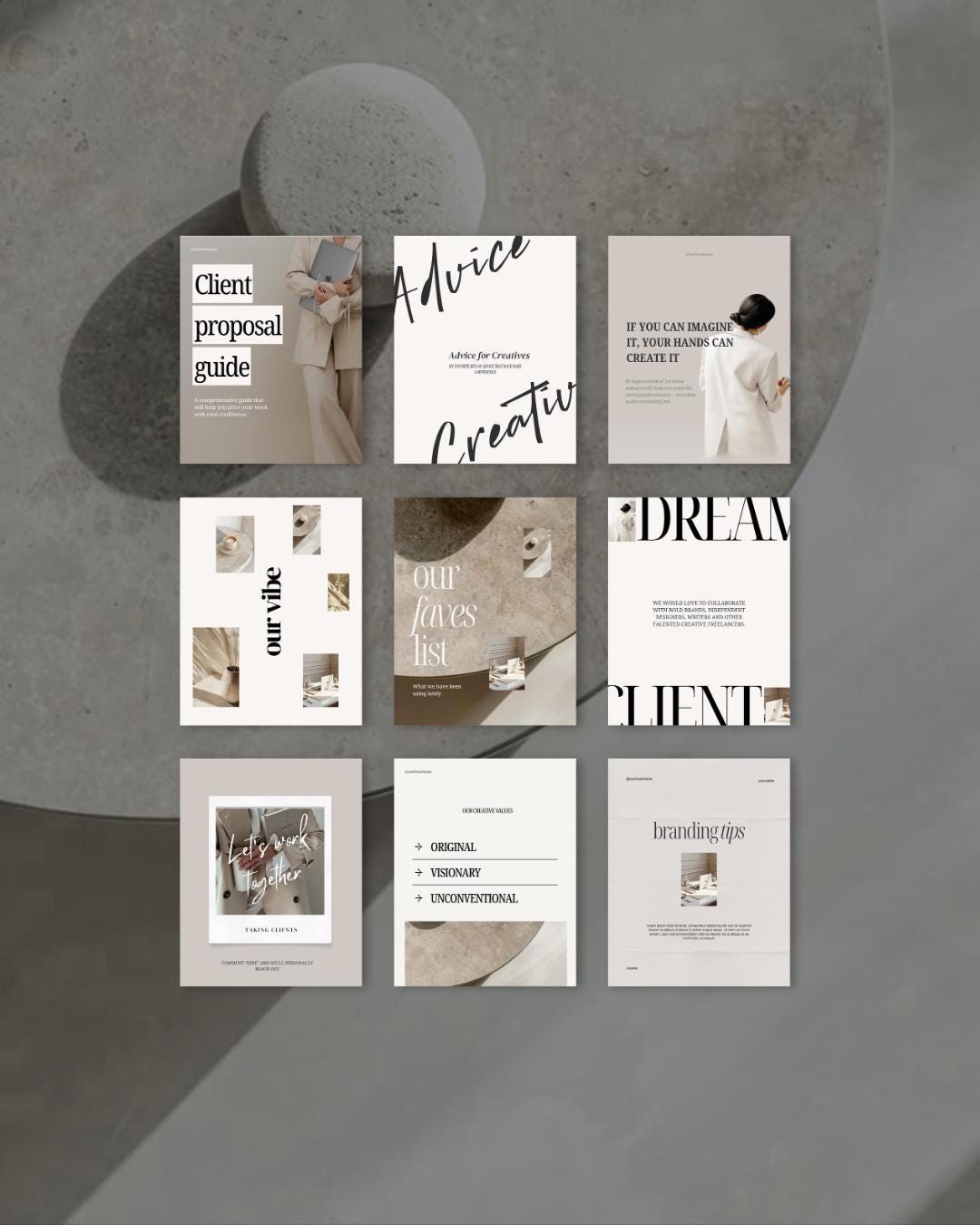 15 Instagram Carousel Templates Canva Editable Neutral Aesthetic Minimalist Social Media Posts Mix and Match Covers