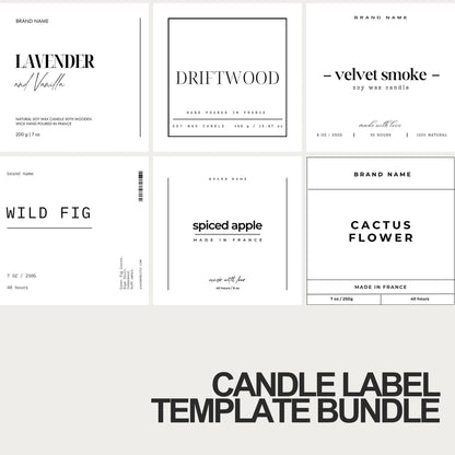 Editable Candle Label Bundle, Custom Candle Labels, Canva Label Template, Modern Candle Label Design, Candle Sticker for Minimalist Business